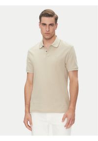 Calvin Klein Polo LV04LC239G Beżowy Regular Fit. Typ kołnierza: polo. Kolor: beżowy. Materiał: bawełna