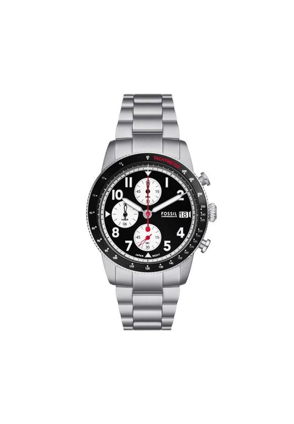Fossil Zegarek Sport Tourer FS6045 Srebrny. Kolor: srebrny. Styl: sportowy