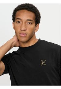 Karl Lagerfeld - KARL LAGERFELD T-Shirt 755030 544221 Czarny Regular Fit. Typ kołnierza: dekolt w karo. Kolor: czarny. Materiał: bawełna #5