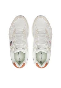 TOMMY HILFIGER - Tommy Hilfiger Sneakersy Low Cut Lace-Up/Velcro Sneaker T1B9-33386-1729 S Biały. Kolor: biały. Materiał: skóra #6
