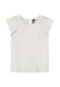 Vero Moda Bluzka Bella 10325248 Biały Standard Fit. Kolor: biały. Materiał: wiskoza