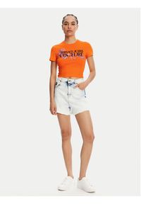 Versace Jeans Couture T-Shirt 78HAHC05 Pomarańczowy Slim Fit. Kolor: pomarańczowy. Materiał: bawełna #4