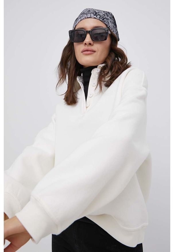 Levi's® - Levi's Bluza damska kolor biały gładka. Okazja: na spotkanie biznesowe. Kolor: biały. Wzór: gładki. Styl: biznesowy