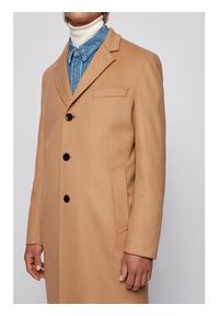 BOSS - Boss Płaszcz wełniany Nye2 50438689 Beżowy Slim Fit. Kolor: beżowy. Materiał: wełna #3