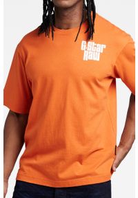 G-Star RAW - G-Star Raw T-shirt bawełniany kolor pomarańczowy z nadrukiem. Okazja: na co dzień. Kolor: pomarańczowy. Materiał: bawełna. Wzór: nadruk. Styl: casual