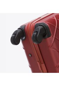 Wittchen - Średnia walizka z ABS-u w ukośną kratkę bordowa. Kolor: czerwony. Materiał: guma. Wzór: kratka #2