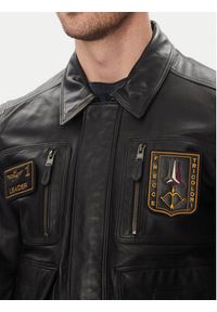 Aeronautica Militare Kurtka skórzana 251PN5046PL265 Czarny Regular Fit. Kolor: czarny. Materiał: skóra