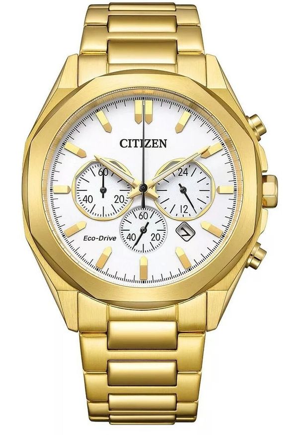 CITIZEN - Zegarek Citizen Zegarek Męski Citizen Eco-Drive CA4592-85A Chrono Gold
