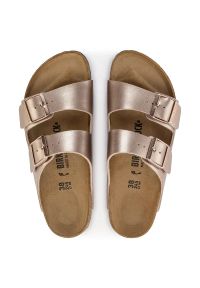 Birkenstock - Klapki damskie BIRKENSTOCK ARIZONA BF COPPER. Okazja: na co dzień. Kolor: brązowy. Materiał: materiał. Wzór: paski. Sezon: lato. Styl: klasyczny, casual, elegancki #5