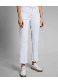 FAY - Białe spodnie z postrzępionymi nogawkami. Kolor: biały. Styl: klasyczny #1
