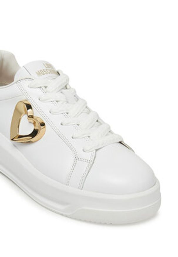Love Moschino - LOVE MOSCHINO Sneakersy JA15545G0MIA610A Biały. Kolor: biały. Materiał: skóra