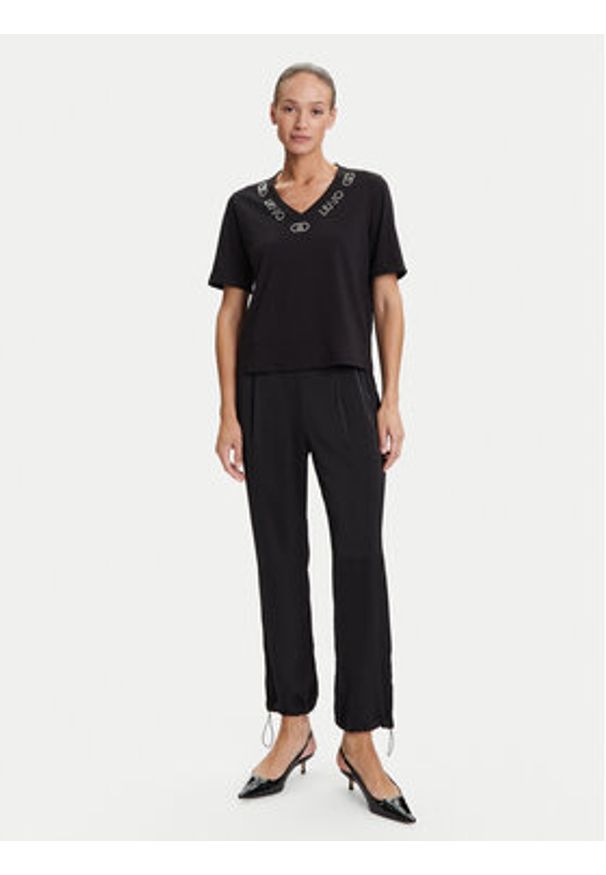 Liu Jo Sport T-Shirt TF5143 JS003 Czarny Regular Fit. Kolor: czarny. Materiał: bawełna. Styl: sportowy