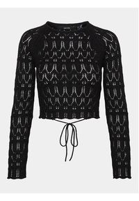Vero Moda Sweter Fabienne 10299617 Czarny Slim Fit. Kolor: czarny. Materiał: bawełna #6