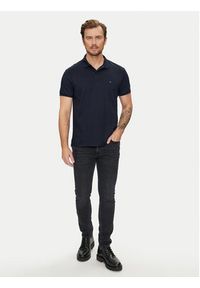 TOMMY HILFIGER - Tommy Hilfiger Polo Essential MW0MW35585 Granatowy Regular Fit. Typ kołnierza: polo. Kolor: niebieski. Materiał: bawełna #4