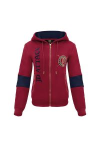 Bluza z zamkiem JD ATTACK Stefanie. Kolor: czerwony, wielokolorowy, brązowy
