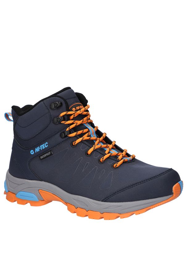 Hi-tec - Buty trekkingowe męskie Hi-Tec Raven Mid Wp. Kolor: niebieski. Materiał: materiał, syntetyk. Szerokość cholewki: normalna