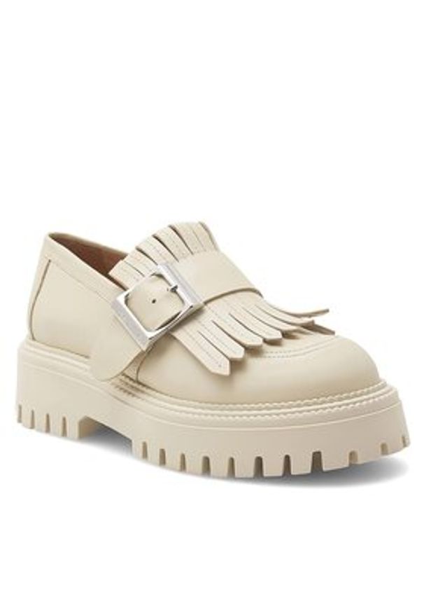 Badura Loafersy DEBORAH-24SS200 Beżowy. Kolor: beżowy. Materiał: skóra