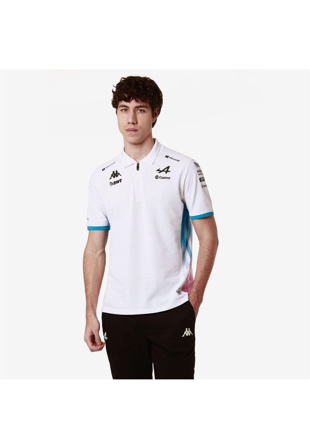 Kappa - Polo Alpine F1 Adrem 2024. Typ kołnierza: polo. Kolor: wielokolorowy, biały, różowy