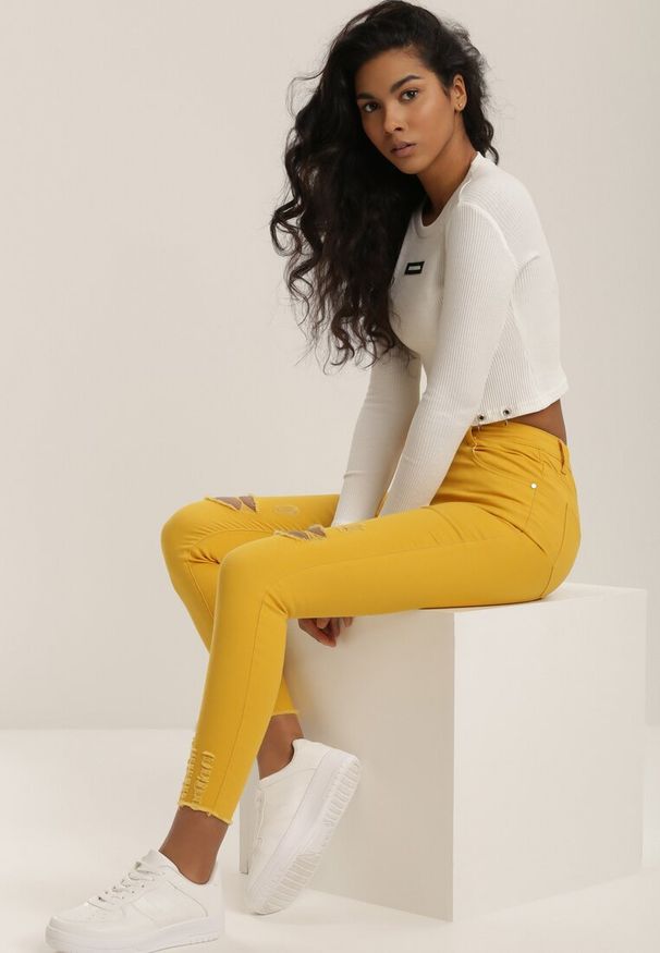 Renee - Żółte Spodnie Nerivere. Kolor: żółty