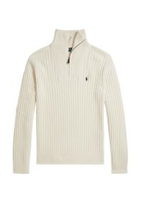 Polo Ralph Lauren Sweter 710974167003 Beżowy Regular Fit. Typ kołnierza: polo. Kolor: beżowy. Materiał: bawełna