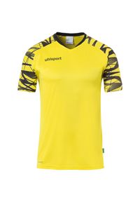 UHLSPORT - Jersey Uhlsport Goal 25. Typ kołnierza: dekolt w kształcie V. Kolor: zielony, czarny, żółty, wielokolorowy. Materiał: jersey. Sport: piłka nożna