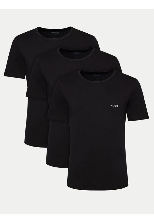 Hugo - HUGO Komplet 3 t-shirtów 50480088 Czarny Regular Fit. Kolor: czarny. Materiał: bawełna