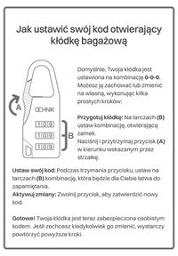 Ochnik - Srebrna kłódka do bagażu. Kolor: srebrny