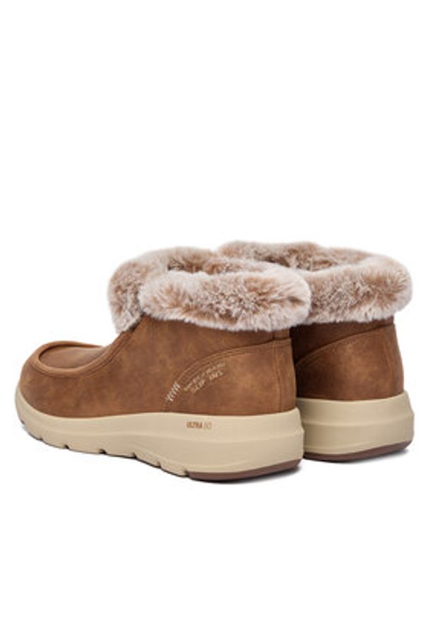 skechers - Skechers Botki Glacial Ultra 144221/CSNT Brązowy. Kolor: brązowy. Materiał: materiał
