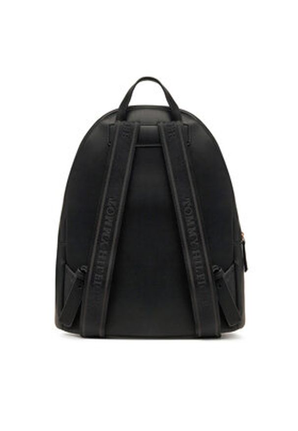 TOMMY HILFIGER - Tommy Hilfiger Plecak Th Logotape Backpack AW0AW17163 Czarny. Kolor: czarny. Materiał: skóra
