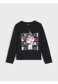 Sinsay - Bawełniana bluzka z nadrukiem Kuromi - czarny. Kolor: czarny. Materiał: bawełna. Wzór: nadruk #1