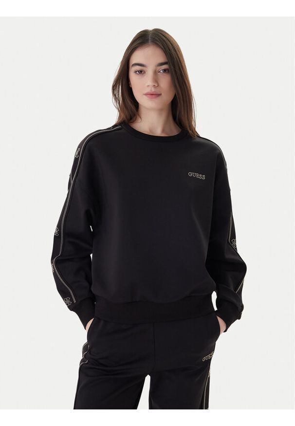 Guess Bluza V6RQ96 KCX22 Czarny Regular Fit. Kolor: czarny. Materiał: syntetyk