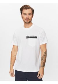 Karl Lagerfeld Jeans T-Shirt 235D1701 Biały Regular Fit. Kolor: biały. Materiał: bawełna