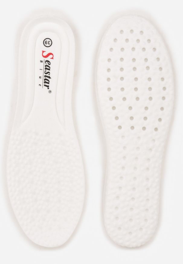 Born2be - Białe Sneakersy na Grubej Podeszwie z Tłoczeniem i Ozdobnymi Paskami Ralis. Okazja: na co dzień. Zapięcie: pasek. Kolor: biały. Materiał: jeans, dresówka