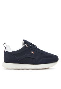 TOMMY HILFIGER - Tommy Hilfiger Sneakersy Flag Knit Runner FW0FW07916 Granatowy. Kolor: niebieski