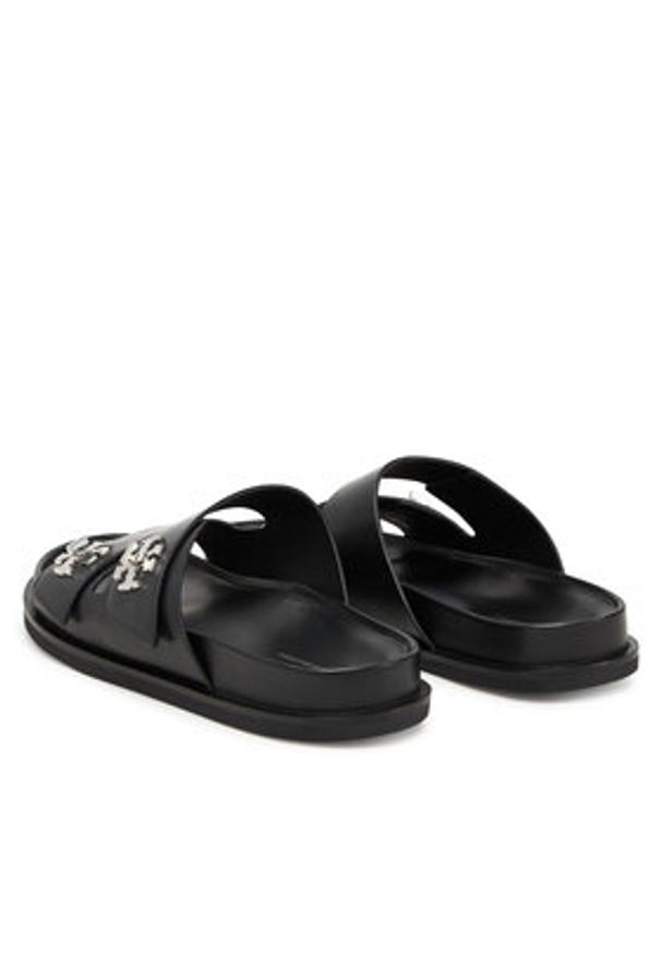 Tory Burch Klapki T Lock Sport Slide 175640 Czarny. Kolor: czarny. Materiał: skóra. Styl: sportowy