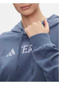 Adidas - adidas Bluza Terrex Large Logo Hoodie (Gender Neutral) HT2111 Niebieski Loose Fit. Kolor: niebieski. Materiał: bawełna