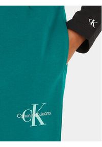 Calvin Klein Jeans Spodnie dresowe Monogram Logo IU0IU00285 Zielony Regular Fit. Kolor: zielony. Materiał: bawełna