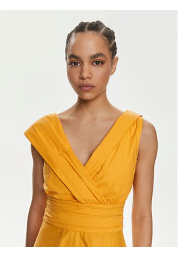 Marella Sukienka letnia Galizia 2413221212 Pomarańczowy Regular Fit. Kolor: pomarańczowy. Materiał: bawełna. Sezon: lato