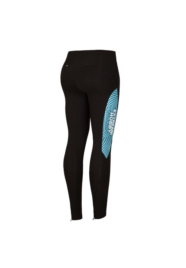 Legginsy do biegania damskie EXTREME HOBBY CALEIDOSCOPE. Kolor: turkusowy, niebieski, wielokolorowy. Materiał: poliester, elastan. Długość: długie. Sezon: jesień, wiosna. Sport: kolarstwo