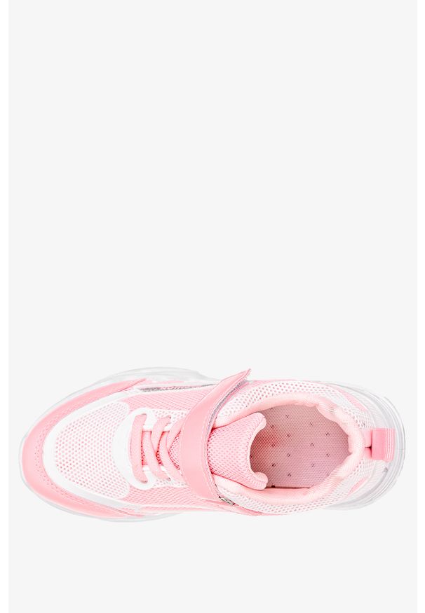 Casu - Różowe buty sportowe na rzep brokatowy pasek casu 18/3/21/m. Zapięcie: rzepy. Kolor: różowy