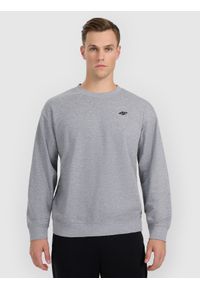 4f - 4F Bluza dresowa nierozpinana bez kaptura męska - szara S. Okazja: na co dzień. Typ kołnierza: bez kaptura. Kolor: szary. Materiał: dresówka. Styl: casual #1