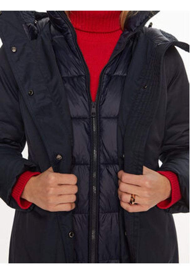 TOMMY HILFIGER - Tommy Hilfiger Parka WW0WW43121 Niebieski Regular Fit. Kolor: niebieski. Materiał: bawełna, syntetyk