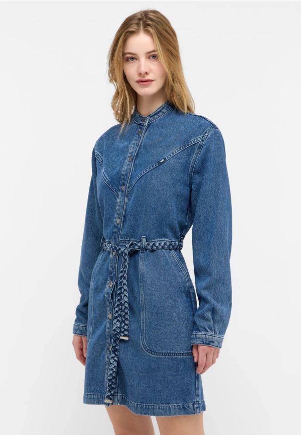 Damska Sukienka Mini Mustang Style Paola Dress Denim Blue 1015586 5000 500. Materiał: denim. Długość: mini