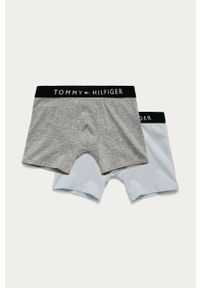 TOMMY HILFIGER - Tommy Hilfiger - Bokserki dziecięce (2-pack). Kolor: szary. Materiał: bawełna, dzianina, poliamid, elastan, poliester. Wzór: nadruk #1