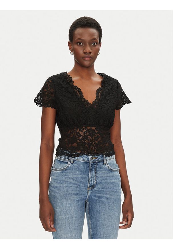 Morgan Bluzka 241-DANSA Czarny Slim Fit. Kolor: czarny. Materiał: syntetyk