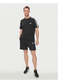 Adidas - adidas Szorty sportowe Essentials 3-Stripes Shorts IC9378 Czarny Regular Fit. Kolor: czarny. Materiał: bawełna. Styl: sportowy