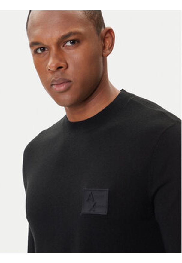 Armani Exchange Sweter XM001329 AF11982 UC001 Czarny Regular Fit. Kolor: czarny. Materiał: wełna