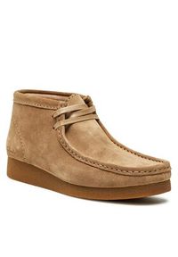 Clarks Botki WallabeeEvoBt 261747444 Beżowy. Kolor: beżowy. Materiał: zamsz, skóra