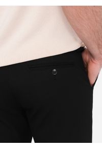 Ombre Clothing - Spodnie męskie eleganckie chino SLIM FIT - czarne V4 OM-PACP-0191 - XXL. Kolor: czarny. Materiał: wiskoza, materiał, poliester. Styl: elegancki