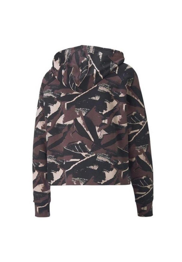 Puma - Damska Bluza Sportowa Z Nowoczesnym Nadrukiem Na Całej Powierzchni. Kolor: fioletowy. Wzór: nadruk